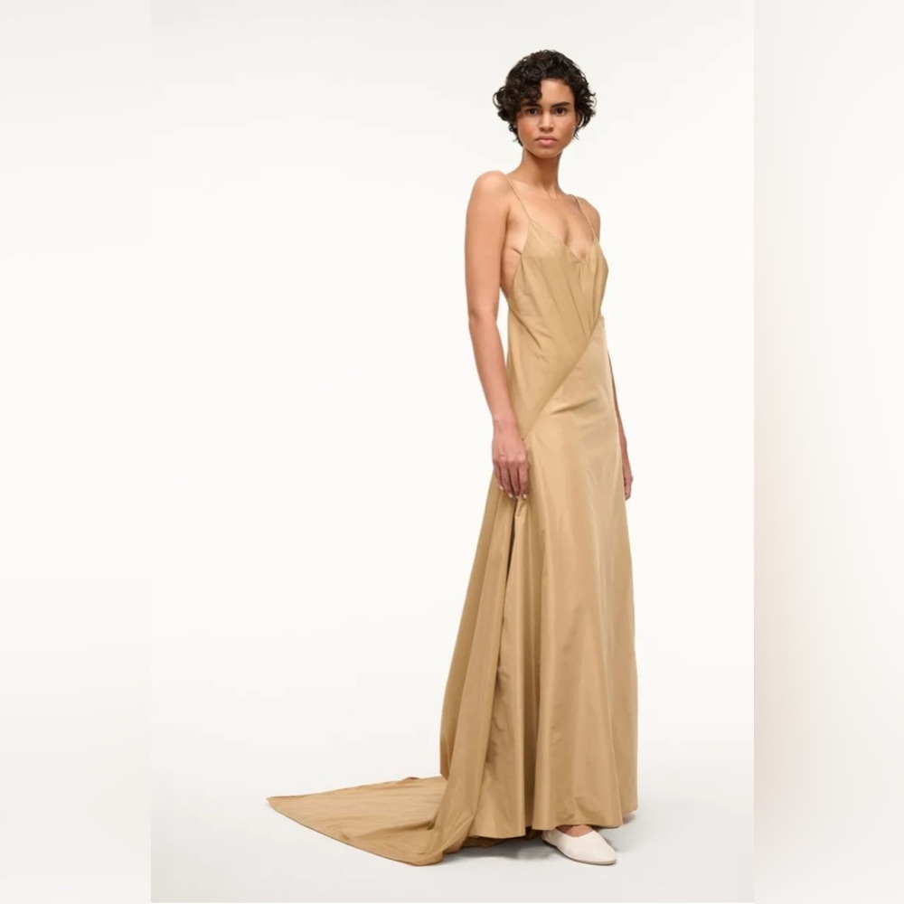NWT Staud Maxi Leonardo Gown in Fawn size 2 - Picture 8 of 9